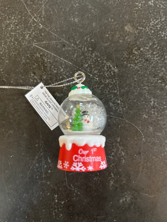 Our 1st Christmas Mini Snow Globe Ornament