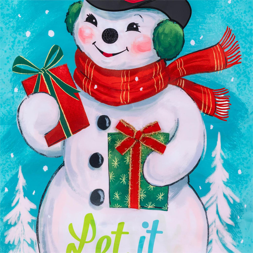 Heartfelt Cheer Snowman Applique Flag