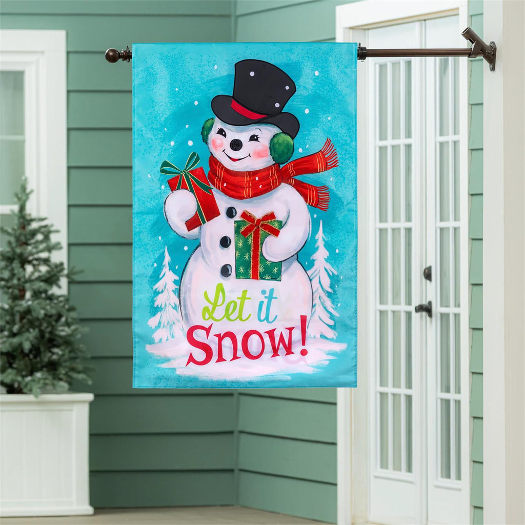 Heartfelt Cheer Snowman Applique Flag