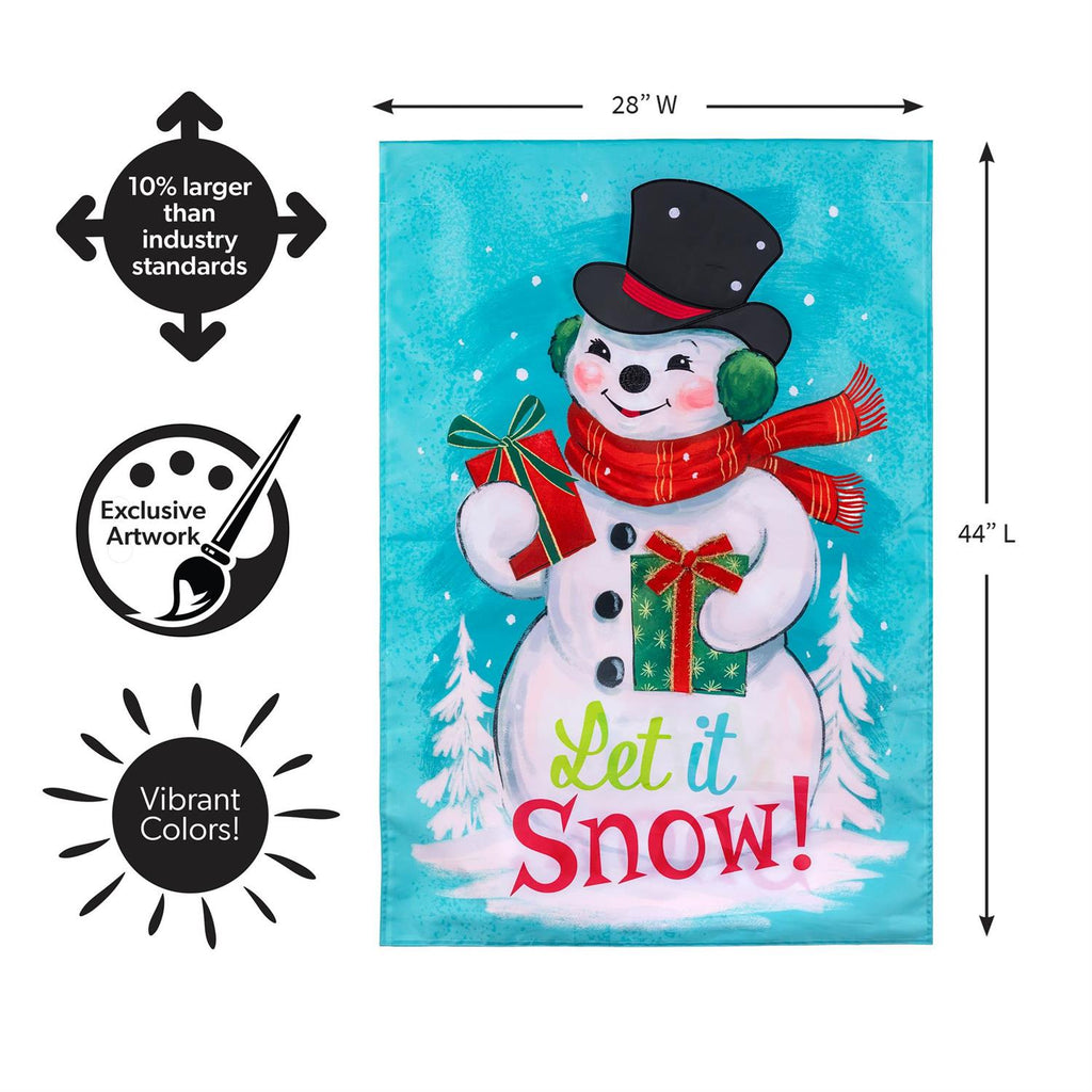 Heartfelt Cheer Snowman Applique Flag