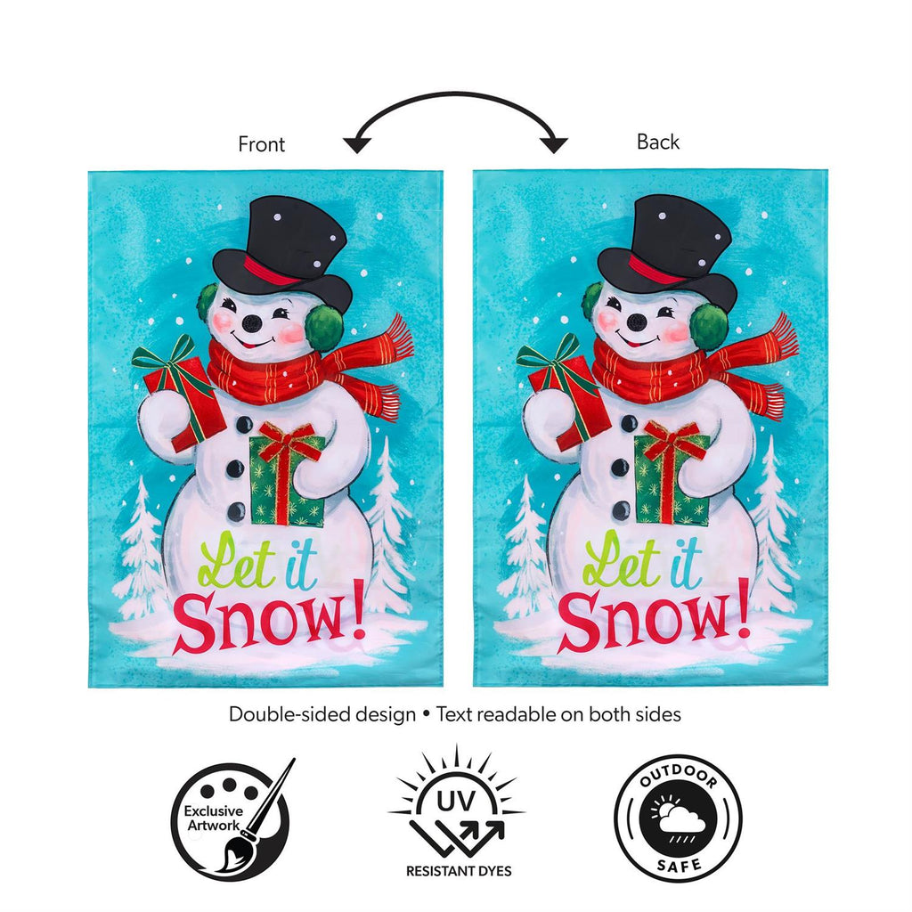 Heartfelt Cheer Snowman Applique Flag