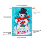 Heartfelt Cheer Snowman Applique Flag