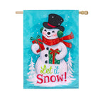 Heartfelt Cheer Snowman Applique Flag