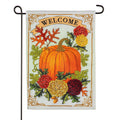 Vintage Welcome Autumn Applique Flag