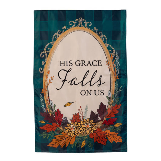 His Grace Falls On Us Applique Flag House