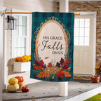 His Grace Falls On Us Applique Flag House