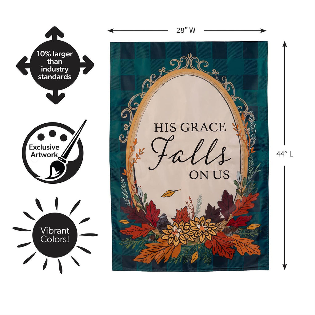 His Grace Falls On Us Applique Flag House