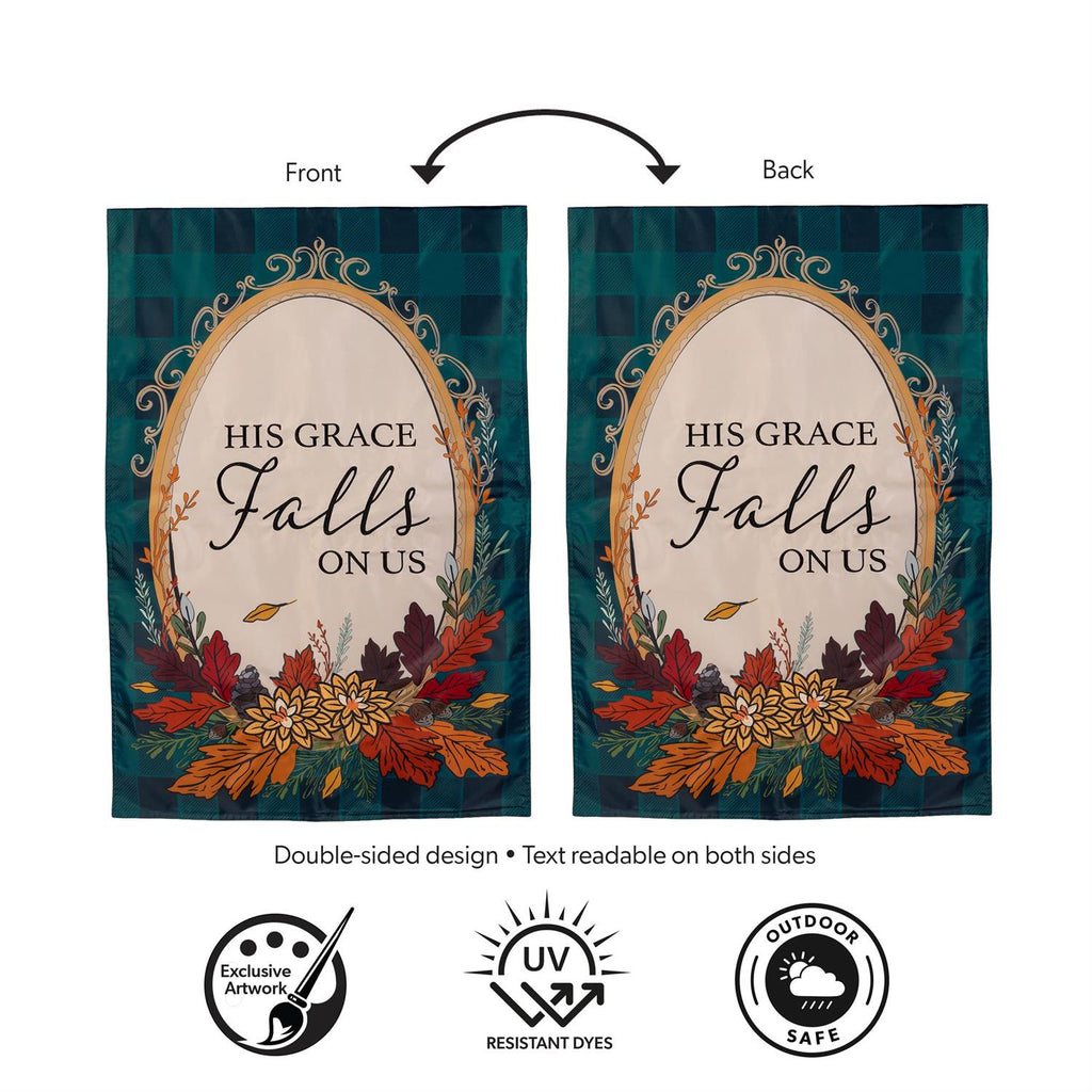 His Grace Falls On Us Applique Flag House