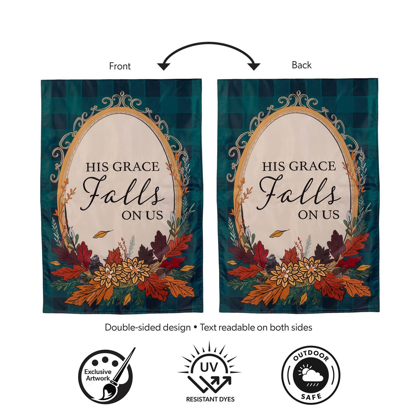 His Grace Falls On Us Applique Flag House
