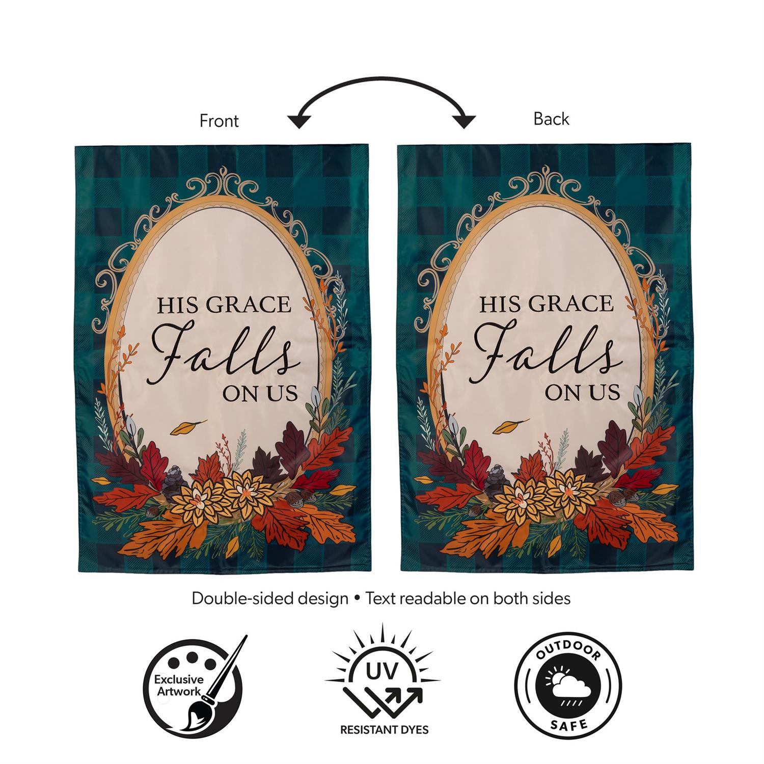 His Grace Falls On Us Applique Flag House
