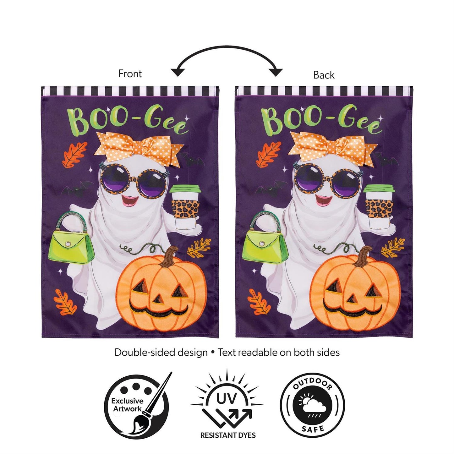 Boo-Gee Ghost Applique Flag
