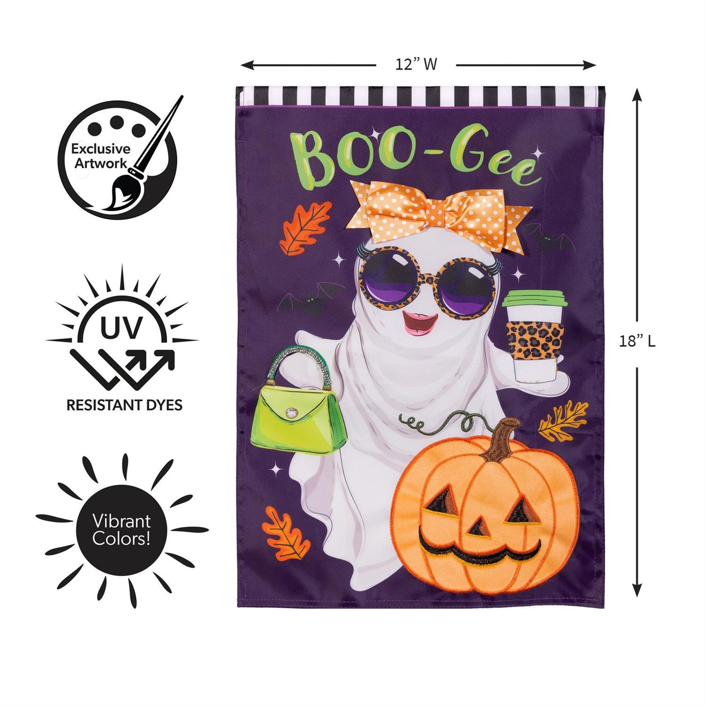 Boo-Gee Ghost Applique Flag