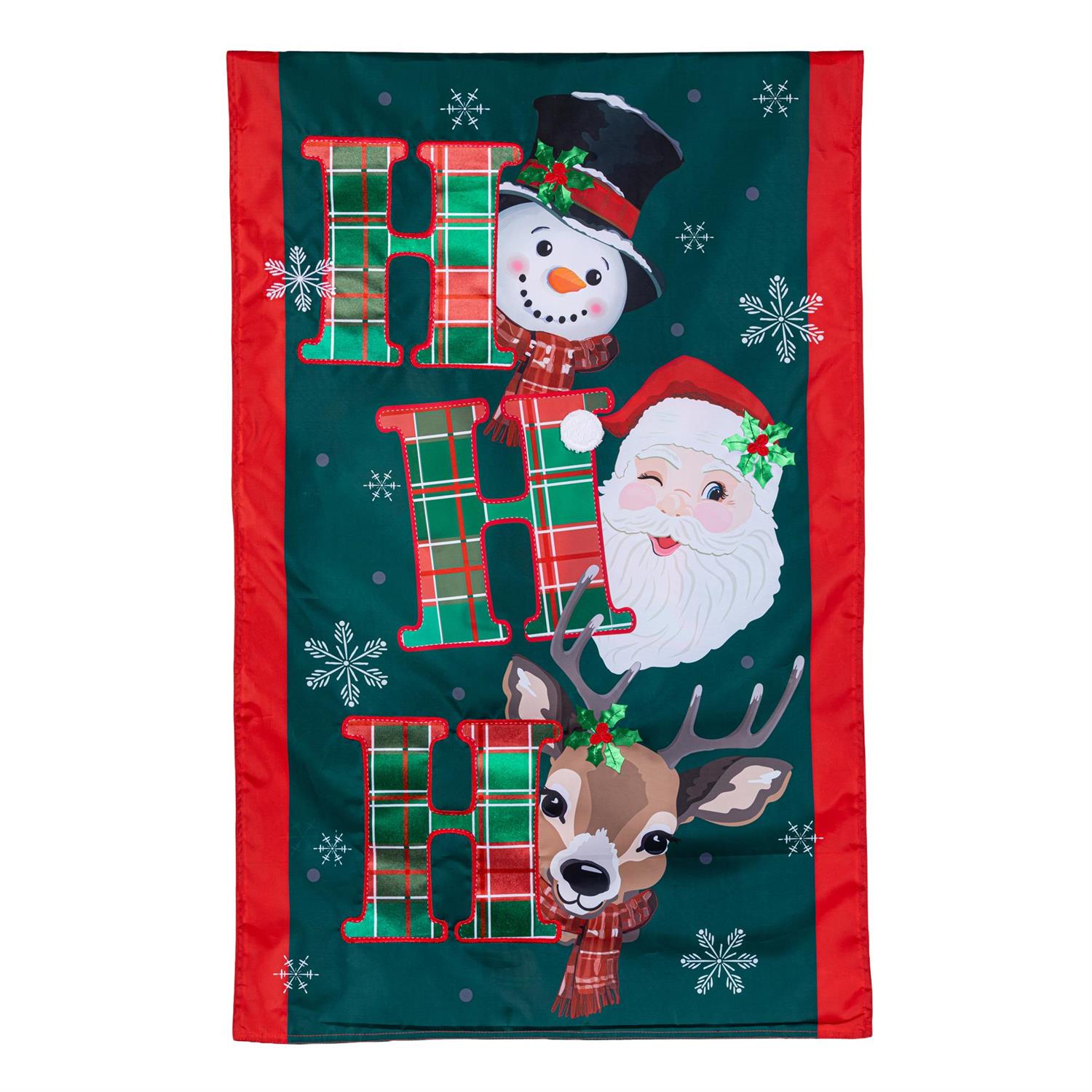 Ho Ho Ho Christmas Icons Applique Flag