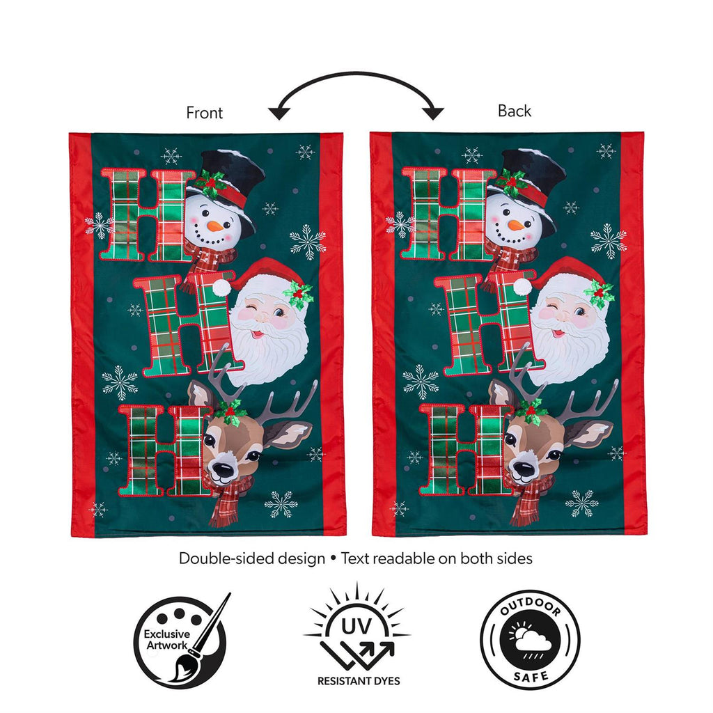 Ho Ho Ho Christmas Icons Applique Flag