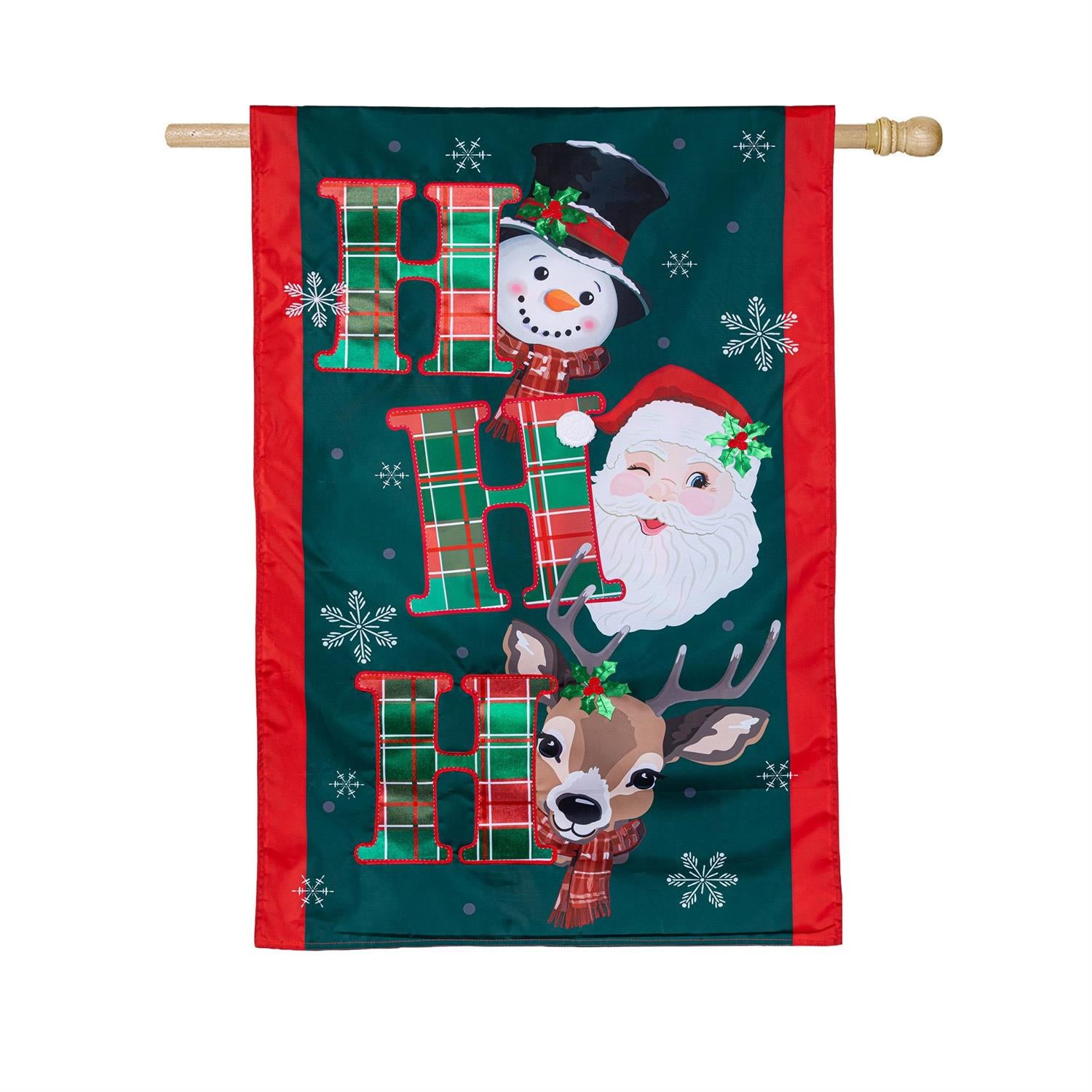 Ho Ho Ho Christmas Icons Applique Flag