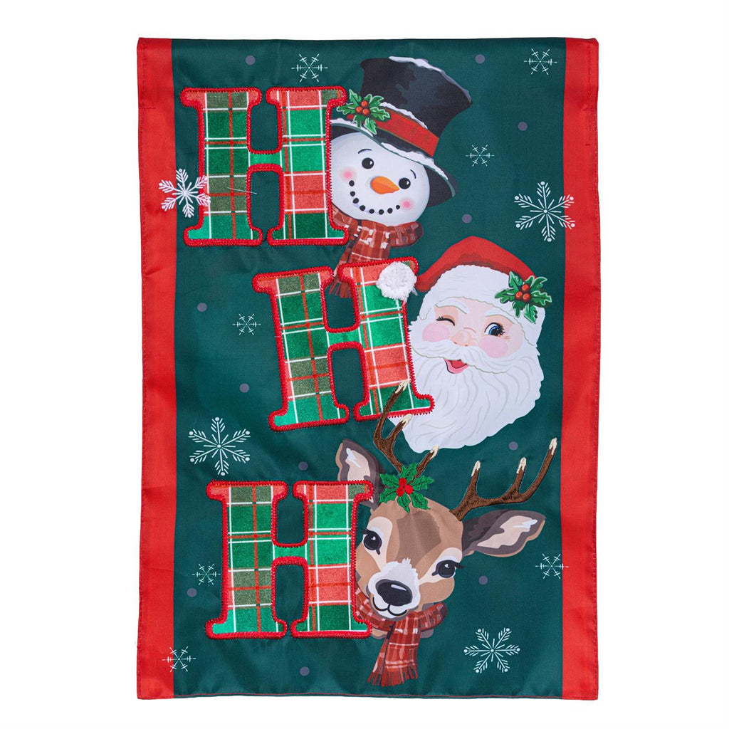 Ho Ho Ho Christmas Icons Applique Flag