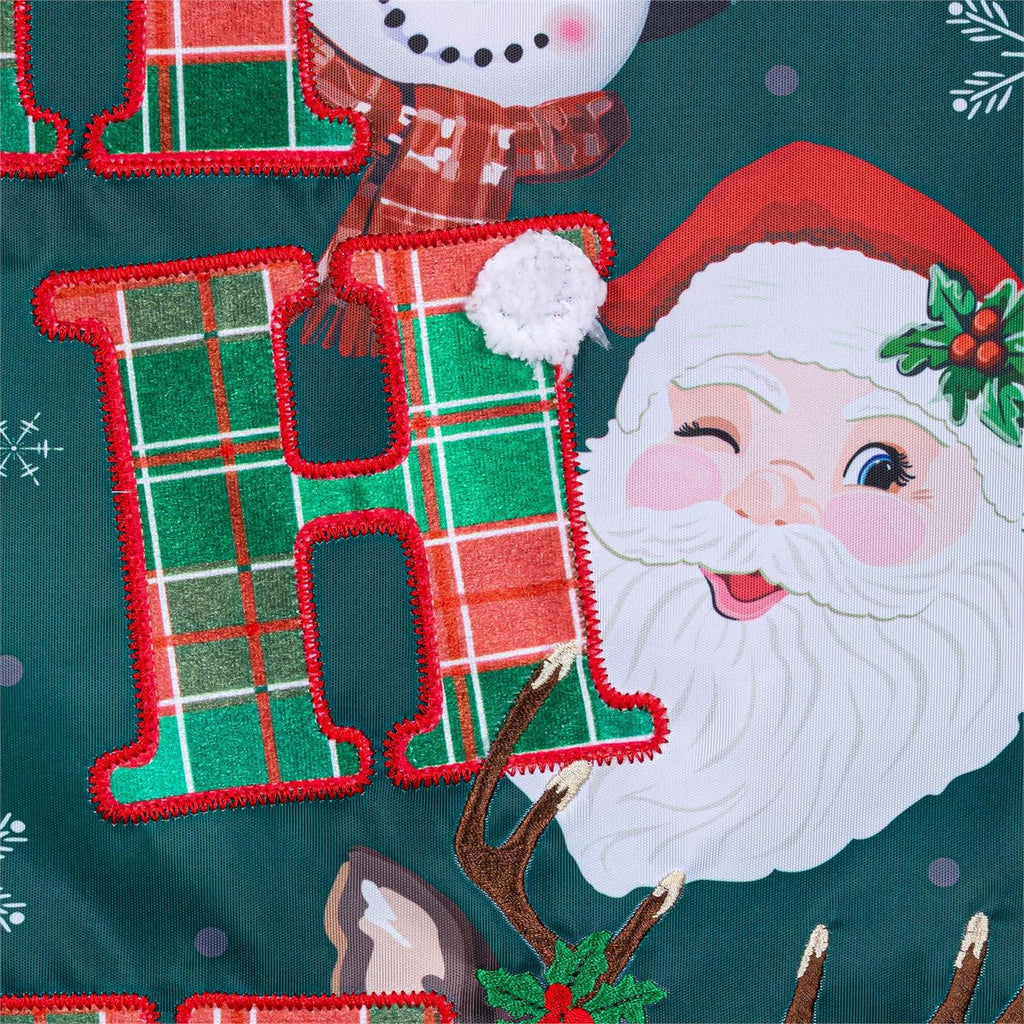 Ho Ho Ho Christmas Icons Applique Flag