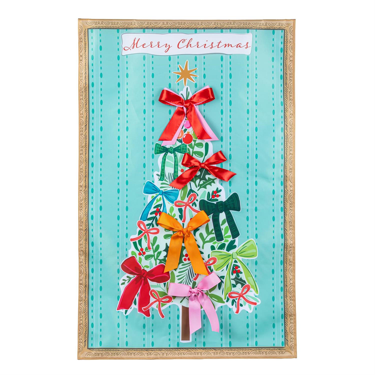 Bowtiful Christmas Tree Applique Flag