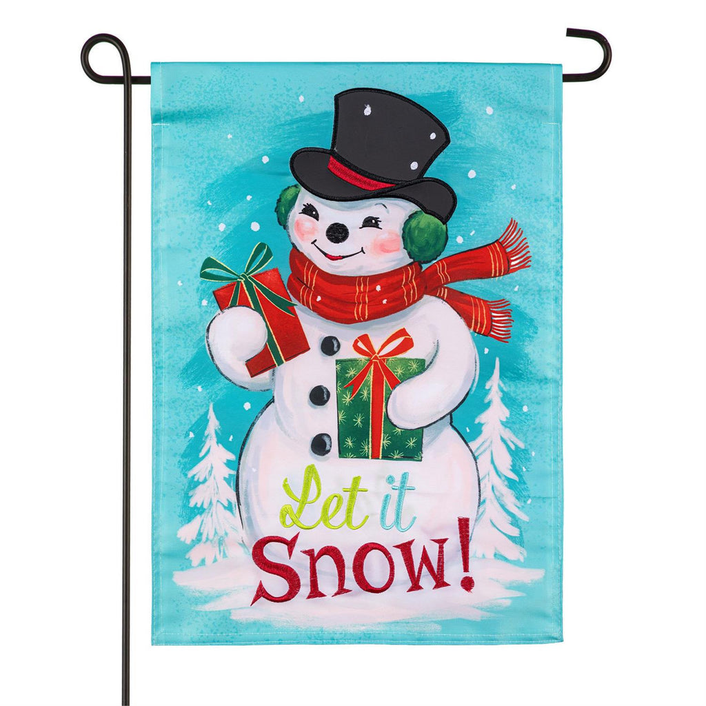 Heartfelt Cheer Snowman Applique Flag