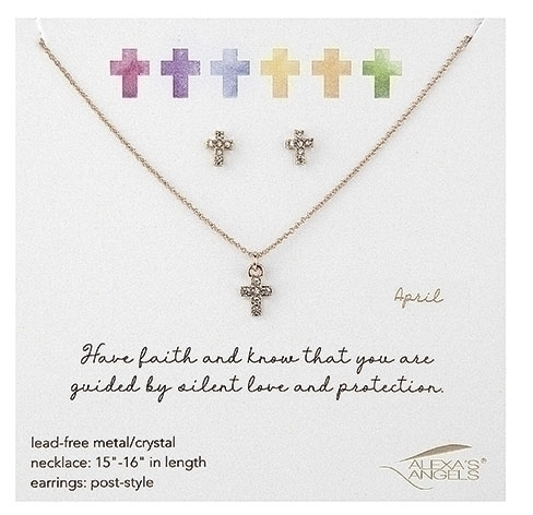 Alexa's Angels Birthstone Necklace and Earring Set