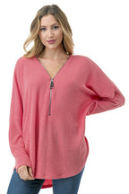 Ariella DOLMAN SLEEVE ZIPPER TOP