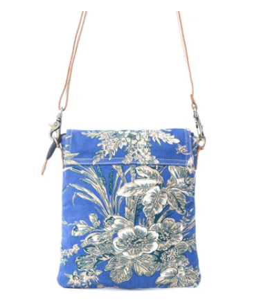 Azure Bloom Crossbody Bag in Willow Blue
