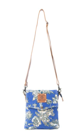 Azure Bloom Crossbody Bag in Willow Blue