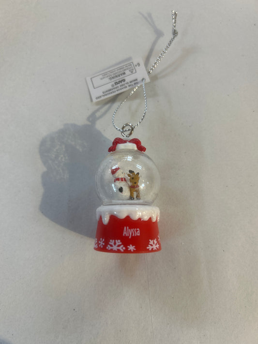 Alyssa Mini Snow globe Ornament