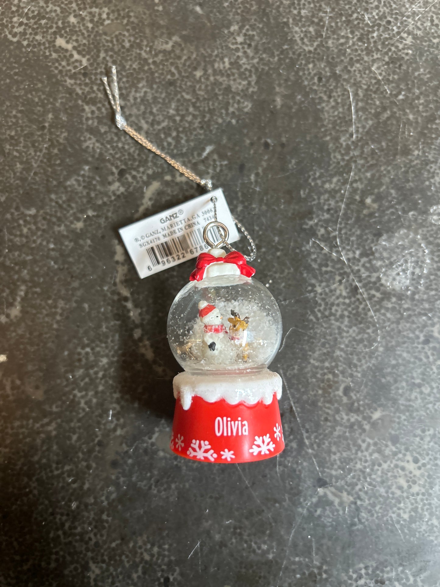 Olivia Mini Snow Globe Ornament
