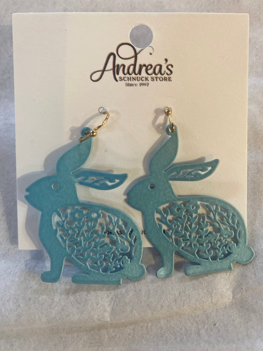 Blue Bunny Earrings