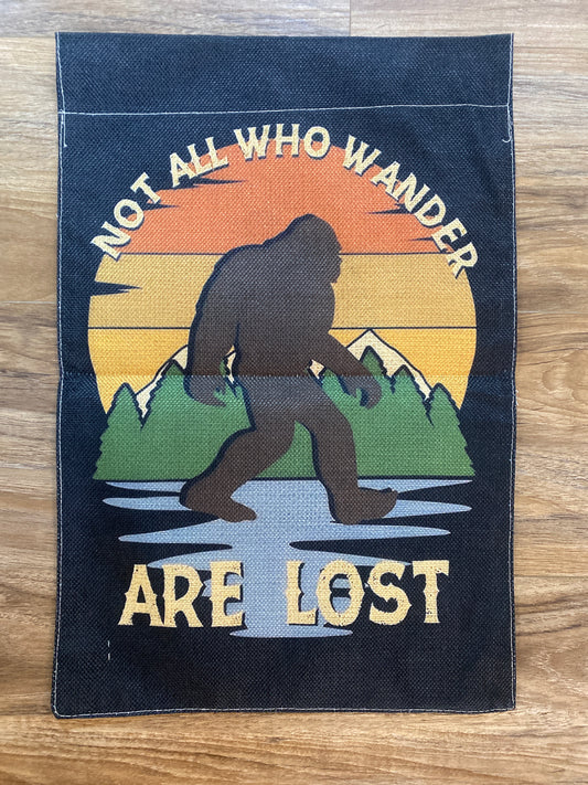 Big Foot Not All Who Wander Are Lost Flag