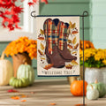 Fall Cowboy Boots Burlap Flag