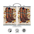 Fall Cowboy Boots Burlap Flag