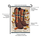 Fall Cowboy Boots Burlap Flag