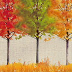 Hello Fall Autumn Trees Burlap Flag