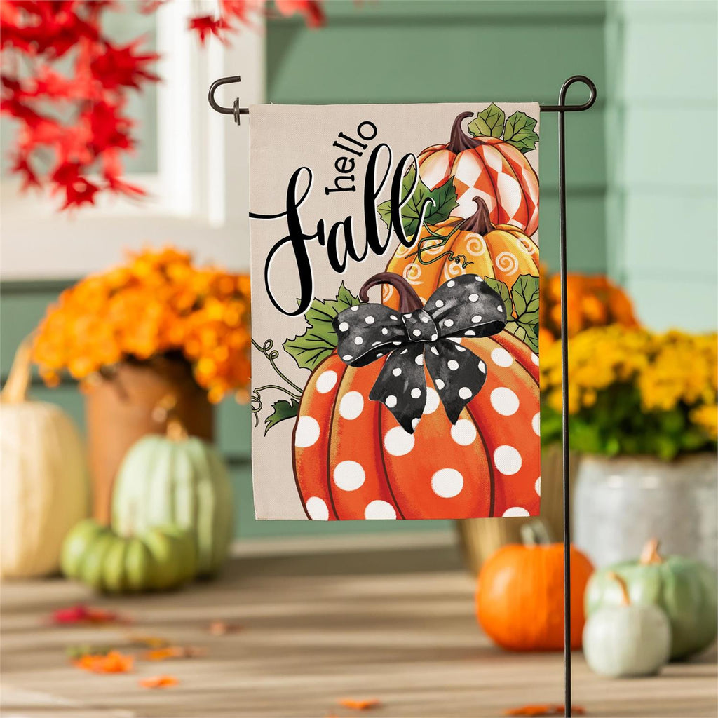Patterned Pumpkins Burlap Flag