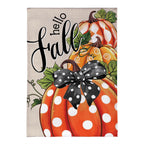 Patterned Pumpkins Burlap Flag