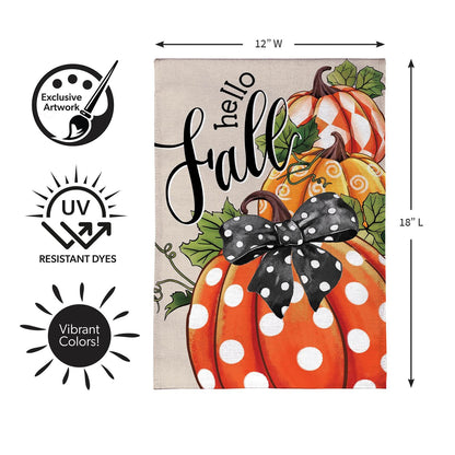 Patterned Pumpkins Burlap Flag