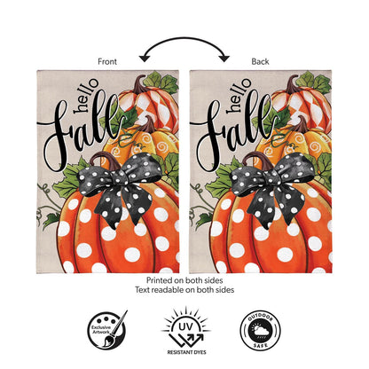 Patterned Pumpkins Burlap Flag