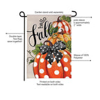 Patterned Pumpkins Burlap Flag