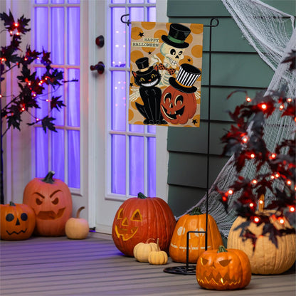 Halloween Trio Burlap Flag