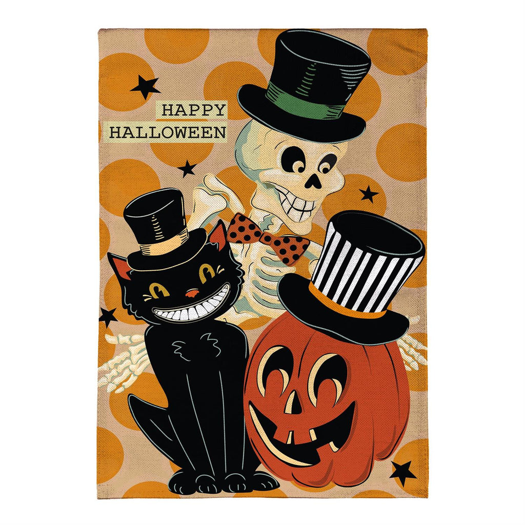 Halloween Trio Burlap Flag