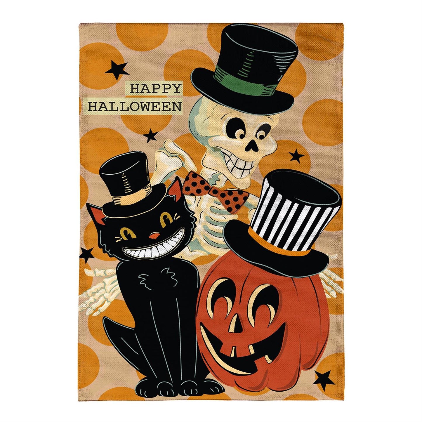 Halloween Trio Burlap Flag