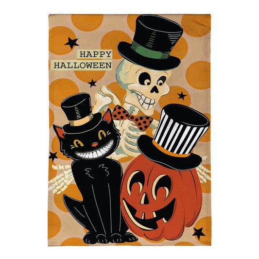 Halloween Trio Burlap Flag