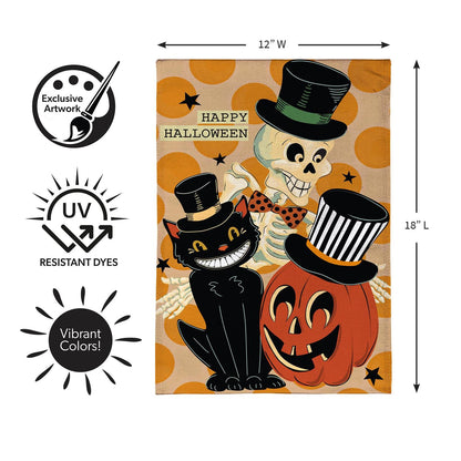 Halloween Trio Burlap Flag