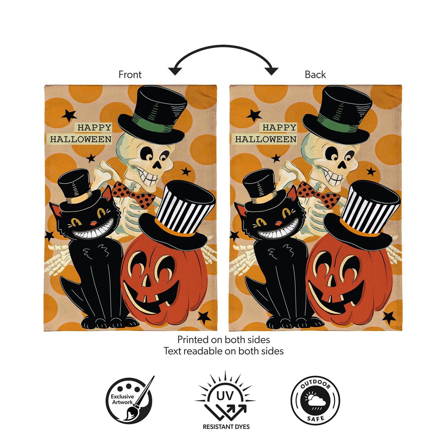 Halloween Trio Burlap Flag