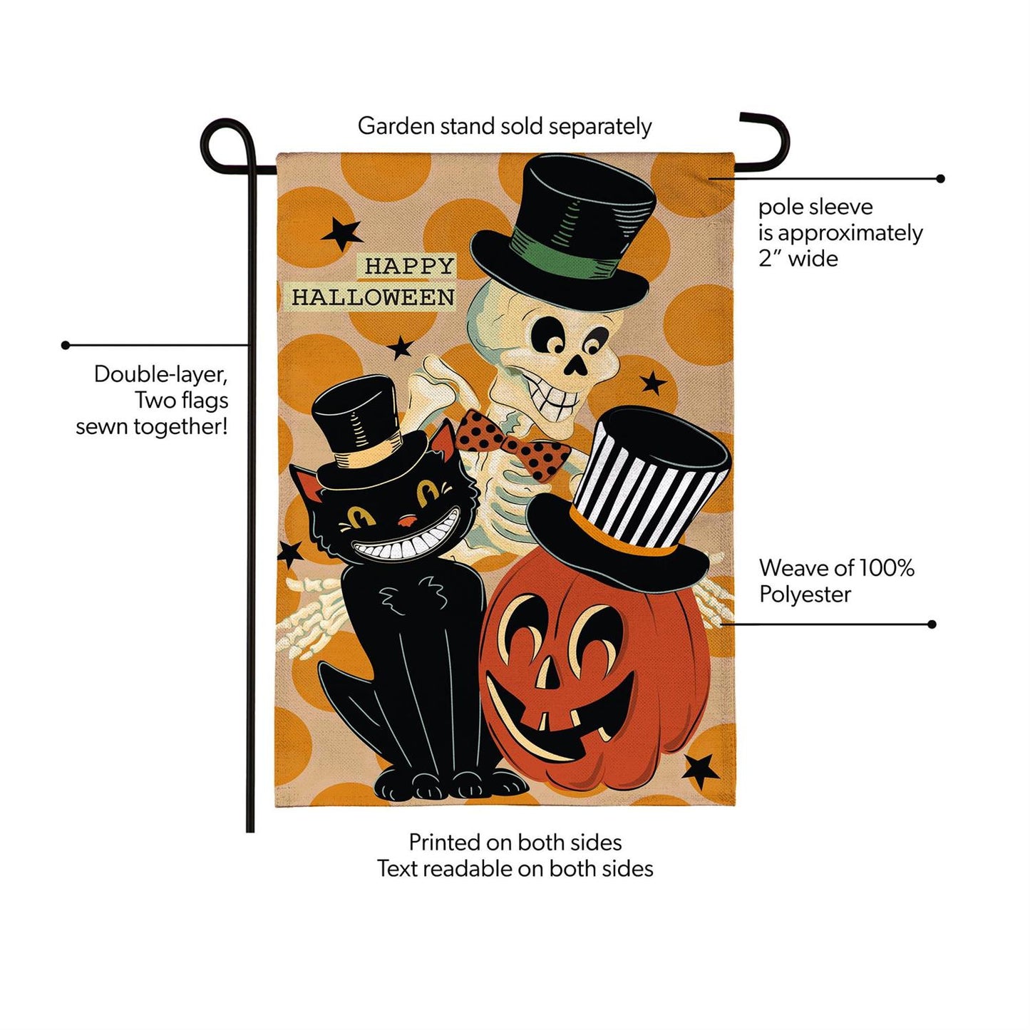 Halloween Trio Burlap Flag
