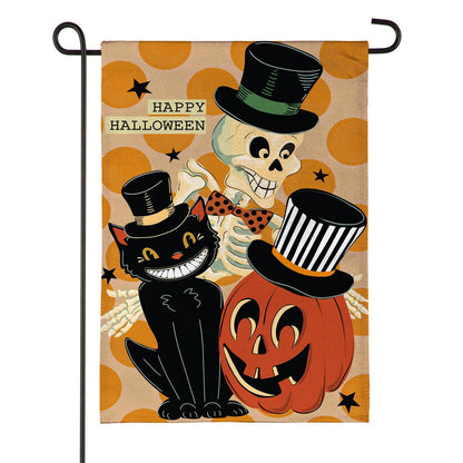 Halloween Trio Burlap Flag