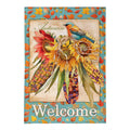 Jeweled Fall Maize Burlap Flag