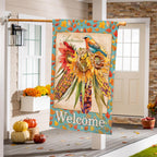 Jeweled Fall Maize Burlap Flag
